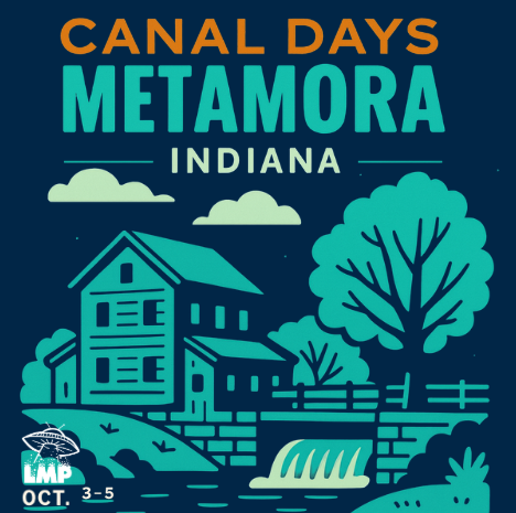 Promotional poster for Canal Days festival in Metamora, Indiana, October 3–5, 2025,
